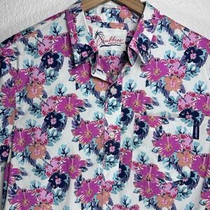 Chubbies The Wedding Crasher Shirt Pink Floral Hawaiian S/S‎ Half-button Med